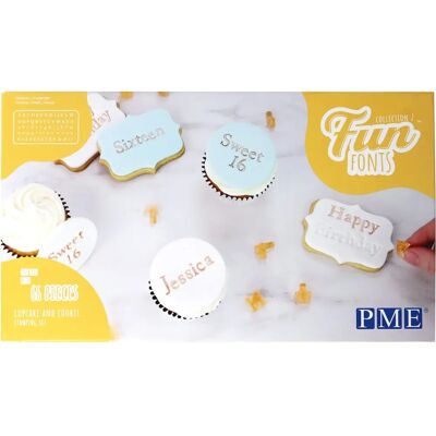 PME Fun Fonts - Alphabet zum Verzieren von Cupcakes und Keksen, Set 66 Stück, Kollektion 2 PME Fun Fonts - Alphabet zum Verzieren von Cupcakes und Keksen, Set 66 Stück, Kollektion 2