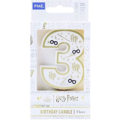 PME - HPW133 - Or - Blanc - Bougie d'anniversaire PME - HPW133 - Or - Blanc - Bougie d'anniversaire