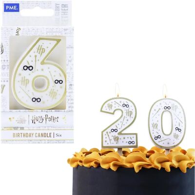Bougie d'anniversaire Harry Potter n°6 - Blanc et doré Bougie d'anniversaire Harry Potter n°6 - Blanc et doré