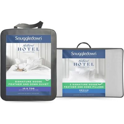 Snuggledown Goose Feather & Down 10.5 Tog Duvet with 2 Pillows - All Year Round Bedding Snuggledown Goose Feather & Down 10.5 Tog Duvet with 2 Pillows - All Year Round Bedding