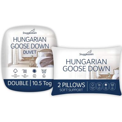 Snuggledown Hungarian Goose Down 10.5 Tog All Year Round Duvet - Double Snuggledown Hungarian Goose Down 10.5 Tog All Year Round Duvet - Double