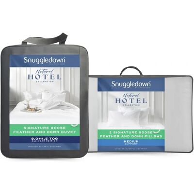 Snuggledown Goose Feather & Down 13.5 Tog Duvet with 2 Pillows - All Seasons Snuggledown Goose Feather & Down 13.5 Tog Duvet with 2 Pillows - All Seasons