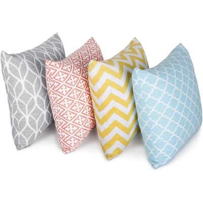Penguin Home Set of 4 - Decorative Geometric Pattern Cushion Covers Penguin Home Set of 4 - Decorative Geometric Pattern Cushion Covers