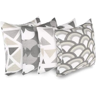 Housse de Coussin Double Face en Gris en Coton Penguin Home - 45cm x 45cm - Publicité Housse de Coussin Double Face en Gris en Coton Penguin Home - 45cm x 45cm - Publicité