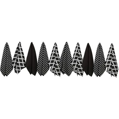Penguin Home Cotton Tea Towels - Pack of 10 - Black - Kitchen & Picnic Penguin Home Cotton Tea Towels - Pack of 10 - Black - Kitchen & Picnic