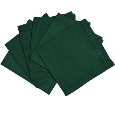Penguin Home Aspetto lino con Faggoting Hemstitched Tovaglioli riutilizzabili - Set da 6 - Verde Penguin Home Aspetto lino con Faggoting Hemstitched Tovaglioli riutilizzabili - Set da 6 - Verde