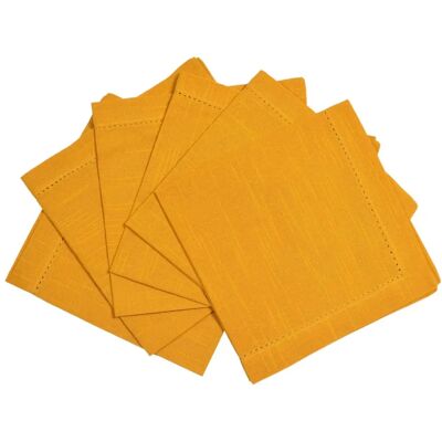 Penguin Home Linen Look Ochre Reusable Napkins - Set of 6 Penguin Home Linen Look Ochre Reusable Napkins - Set of 6