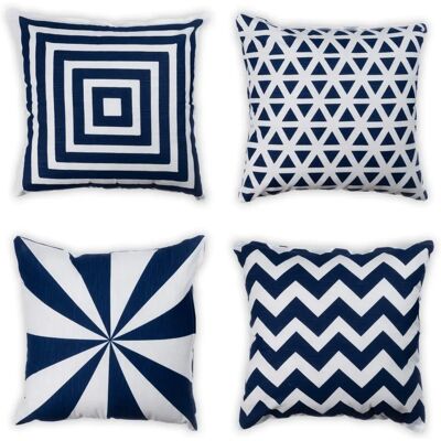 Penguin Home Coprisedia in cotone tessellato doppio lato, set da 4 Penguin Home Coprisedia in cotone tessellato doppio lato, set da 4