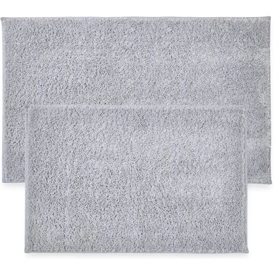 Penguin Home Rutschfeste Mikrofaser-Badvorleger Set aus 2 in Grau 43x61cm - Badmatte Penguin Home Rutschfeste Mikrofaser-Badvorleger Set aus 2 in Grau 43x61cm - Badmatte