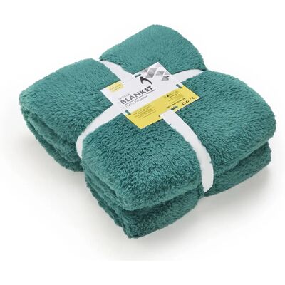 Couverture Sherpa Solide Penguin Home - Vert - 130x180cm Couverture Sherpa Solide Penguin Home - Vert - 130x180cm