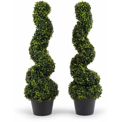 Oypla - Topiary Spiral Trees 80cm - Artificial - Decor Oypla - Topiary Spiral Trees 80cm - Artificial - Decor