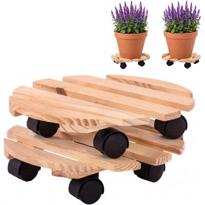 Oypla - Set of 2 30cm Wooden Plant Pot - Pot Stand Oypla - Set of 2 30cm Wooden Plant Pot - Pot Stand