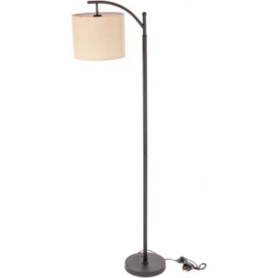 Oypla Black Floor Standing Lamp - Reading Light with Linen Fabric Lampshade Oypla Black Floor Standing Lamp - Reading Light with Linen Fabric Lampshade