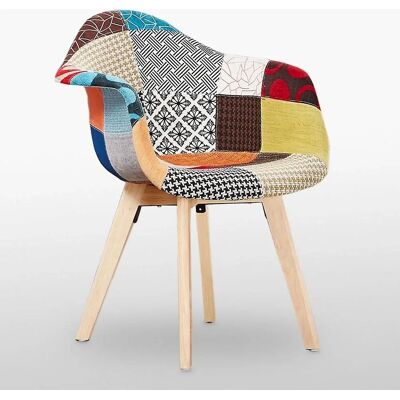 Life Interiors Silla de tubo con patchwork - Multicolor - Silla de tubo Life Interiors Silla de tubo con patchwork - Multicolor - Silla de tubo