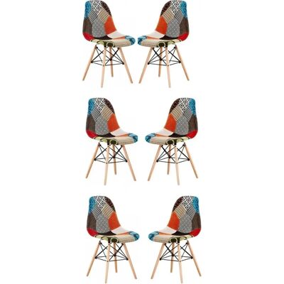 Chaises de salle à manger Eiffel Patchwork Life Interiors - Lot de 6 - Publicité Chaises de salle à manger Eiffel Patchwork Life Interiors - Lot de 6 - Publicité