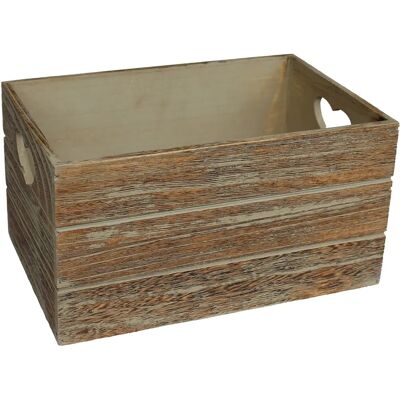 N/A Oak Storage Crate - Retro Wooden Box N/A Oak Storage Crate - Retro Wooden Box