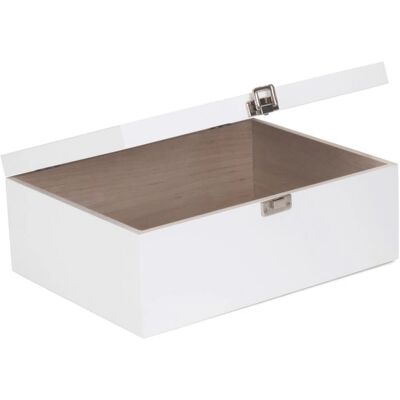 Red Hamper WB072 Pine Wood Storage Box - White Red Hamper WB072 Pine Wood Storage Box - White