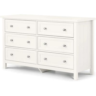 Julian Bowen Maine Surf White 6 Drawer Chest - Chest of Drawers Julian Bowen Maine Surf White 6 Drawer Chest - Chest of Drawers
