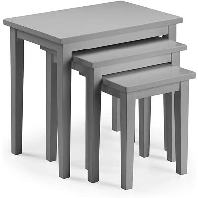 Julian Bowen Cleo Nest Of Tables - Grey Finish - Nest Of Tables Julian Bowen Cleo Nest Of Tables - Grey Finish - Nest Of Tables