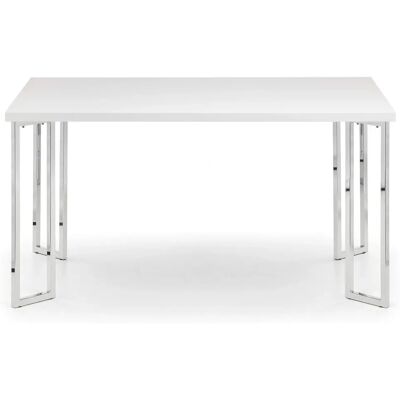 Only Oak Furniture - Manhattan Hochglanz Esstisch - Chrom Only Oak Furniture - Manhattan Hochglanz Esstisch - Chrom