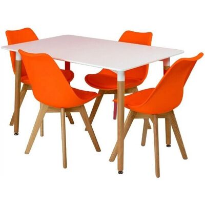 Charles Jacobs - Rectangular Dining Table Set - Orange Charles Jacobs - Rectangular Dining Table Set - Orange