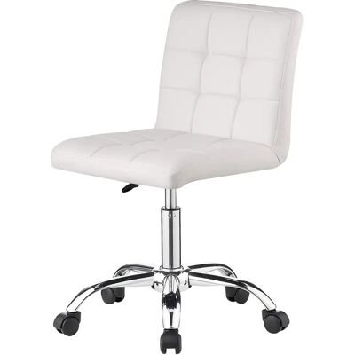 Charles Jacobs White Office Chair Small Adjustable PU Leather Swivel - Office Chair Charles Jacobs White Office Chair Small Adjustable PU Leather Swivel - Office Chair