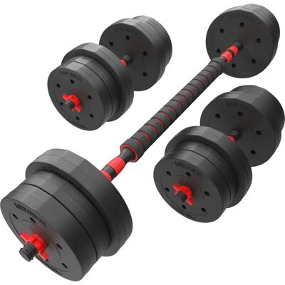 Gym Master 20kg Dumbbell Set - Adjustable Barbell & Extender Gym Master 20kg Dumbbell Set - Adjustable Barbell & Extender