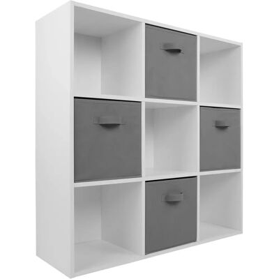 Charles Jacobs White 9 Cube Storage - Book Shelf with Drawers Charles Jacobs White 9 Cube Storage - Book Shelf with Drawers