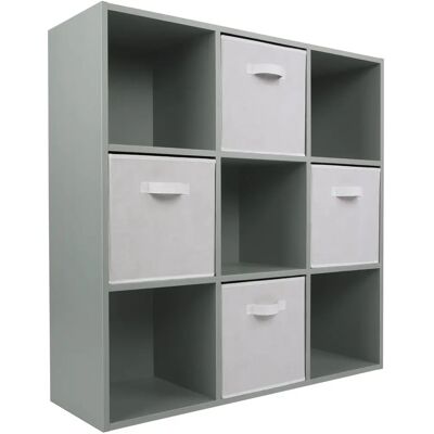 Charles Jacobs - Grey 9-Cube Open Book Shelf - Grey - 9-Cube - Bookcase Charles Jacobs - Grey 9-Cube Open Book Shelf - Grey - 9-Cube - Bookcase