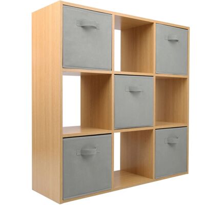 Charles Jacobs - Oak 9-Cube Open Shelf - Grey - Bookcase Charles Jacobs - Oak 9-Cube Open Shelf - Grey - Bookcase