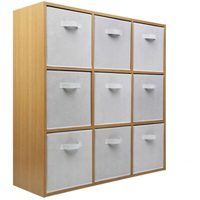 Charles Jacobs - Oak 9 Cube - White Drawers - Book Shelf Charles Jacobs - Oak 9 Cube - White Drawers - Book Shelf