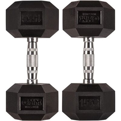 Gym Master 15kg Hex Dumbbells - Dumbbells Gym Master 15kg Hex Dumbbells - Dumbbells