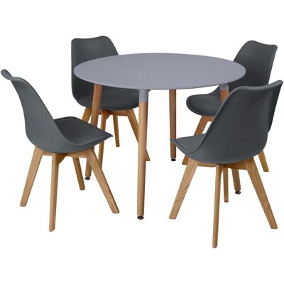 Charles Jacobs - Beech - Grey - 5pc - Dining Set Charles Jacobs - Beech - Grey - 5pc - Dining Set