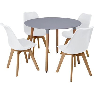 Charles Jacobs - Beech Dining Set - White - Dining Set Charles Jacobs - Beech Dining Set - White - Dining Set