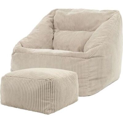ICON Morgan Pouf rétro en velours avec repose-pieds - Pouf fauteuil avec repose-pieds - Publicité ICON Morgan Pouf rétro en velours avec repose-pieds - Pouf fauteuil avec repose-pieds - Publicité