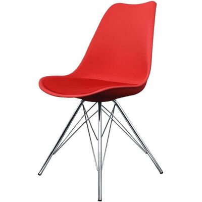 Fusion Living Soho Red Plastic Dining Chair - Dining Chair Fusion Living Soho Red Plastic Dining Chair - Dining Chair