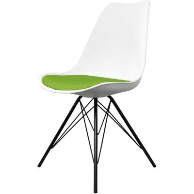 Fusion Living Soho Plastic Dining Chair - Green - Eiffel Style - Dining Chair Fusion Living Soho Plastic Dining Chair - Green - Eiffel Style - Dining Chair