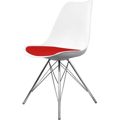 Fusion Living Soho Red and White Plastic Dining Chair - Dining Chair Fusion Living Soho Red and White Plastic Dining Chair - Dining Chair