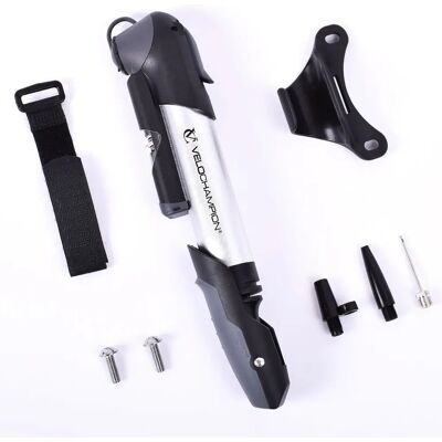 VeloChampion Alloy 9 Bike Pump - Grey - High Pressure, Reversible Valve VeloChampion Alloy 9 Bike Pump - Grey - High Pressure, Reversible Valve