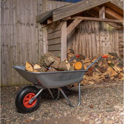 Samuel Alexander 65L Galvanised Garden Wheelbarrow - Pneumatic Tyre Samuel Alexander 65L Galvanised Garden Wheelbarrow - Pneumatic Tyre