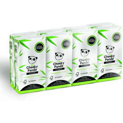 Lenços de bolso de bambu 100% Cheeky Panda - Pacote com 8 Lenços de bolso de bambu 100% Cheeky Panda - Pacote com 8