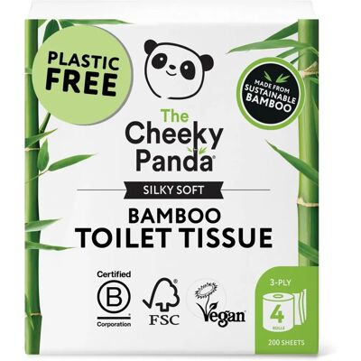 Cheeky Panda Umweltfreundliches Bambus-Toilettenpapier - 4 Rollen Cheeky Panda Umweltfreundliches Bambus-Toilettenpapier - 4 Rollen
