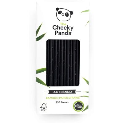 Cheeky Panda - Palhinhas de papel de bambu 250 peças - Preto - Palhinhas Cheeky Panda - Palhinhas de papel de bambu 250 peças - Preto - Palhinhas