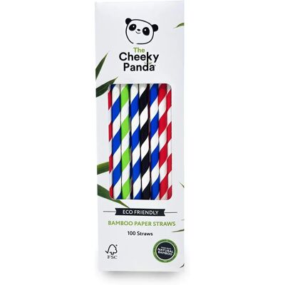 Canudos de papel de bambu coloridos Cheeky Panda - 100 unidades Canudos de papel de bambu coloridos Cheeky Panda - 100 unidades