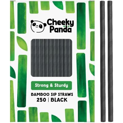 The Cheeky Panda – Bamboo Paper Black Sip Straws Pack of 250 Straws - Straws The Cheeky Panda – Bamboo Paper Black Sip Straws Pack of 250 Straws - Straws