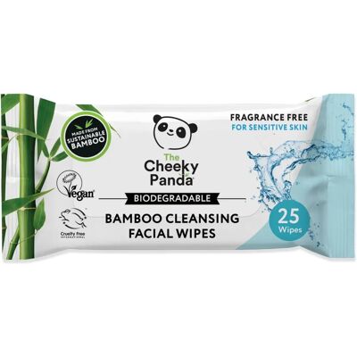 Lenços de Limpeza Facial de Bambu Cheeky Panda - Sem Fragrância - 25 pcs Lenços de Limpeza Facial de Bambu Cheeky Panda - Sem Fragrância - 25 pcs