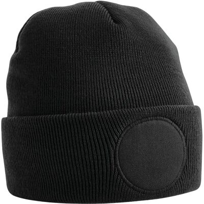 Bonnet rond à patch Beechfield - Unisexe - Double tricot - Publicité Bonnet rond à patch Beechfield - Unisexe - Double tricot - Publicité
