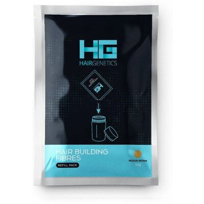 Hair Genetics Fibras Capilares - Pack de Reposição 50g Castanho Médio - Fibras Capilares Hair Genetics Fibras Capilares - Pack de Reposição 50g Castanho Médio - Fibras Capilares