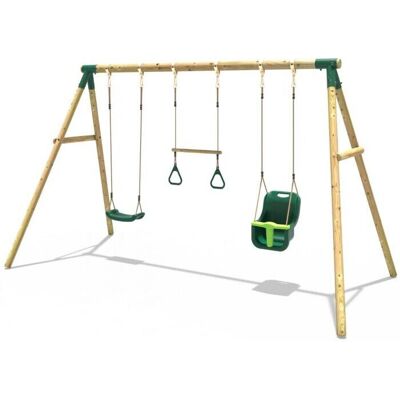 Rebo - Wooden Garden Swing Set - Galaxy Green Rebo - Wooden Garden Swing Set - Galaxy Green