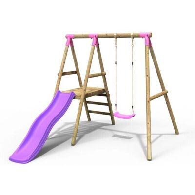 Rebo - Apollo - Pink - Wooden - Swing Set Rebo - Apollo - Pink - Wooden - Swing Set